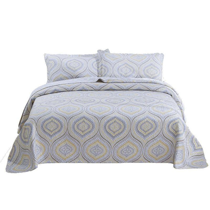 100% Cotton Quilted Summer Bedspread Set - 3-Piece Bedding Collection - Sleepbella 100% Cotton Quilted Summer Bedspread Set - 3-Piece Bedding Collection - Queen(90" x 98")