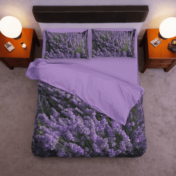 3D Realistic Bedding: Lavender Fields Creative Duvet Cover and Comforter Set - Sleepbella 3D Realistic Bedding: Lavender Fields Creative Duvet Cover and Comforter Set - Lavender Fields 01 / Duvet cover set / Twin