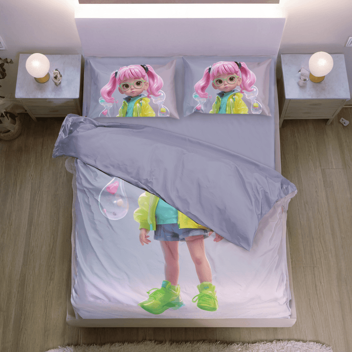 Bebble Girl Personalized Duvet Cover Set - Sleepbella Bebble Girl Personalized Duvet Cover Set - Bebble Girl 01 / Duvet cover set / Twin