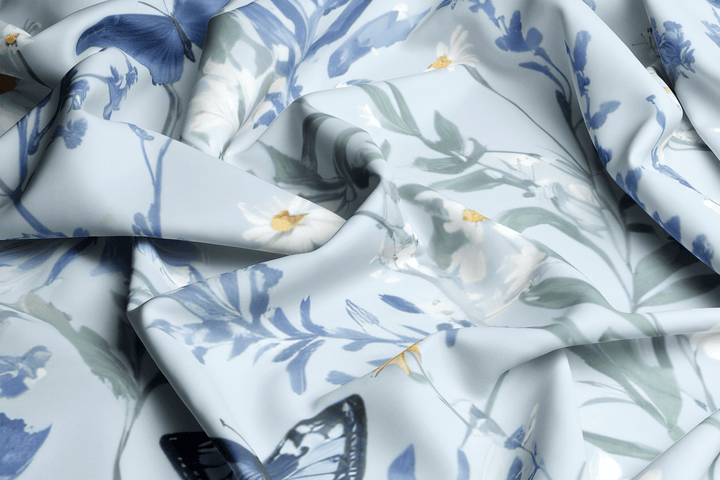 Blue Flowers and Butterflies Comforter&Duvet Cover Set - Sleepbella Blue Flowers and Butterflies Comforter&Duvet Cover Set - Duvet cover set / Twin