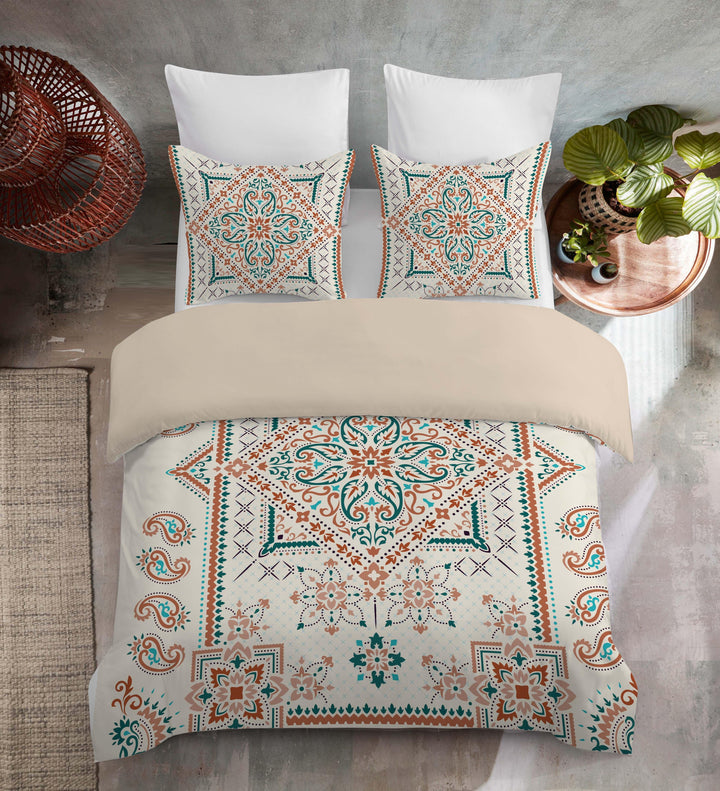 Bohemian Ethnic Orange Duvet Cover Set Cozy Bedding - Sleepbella Bohemian Ethnic Orange Duvet Cover Set Cozy Bedding - Duvet cover set / Twin