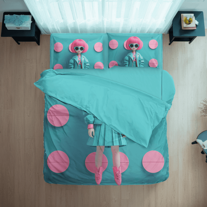 Cartoon Fashion Girl Personalized Bedding Set - Sleepbella Cartoon Fashion Girl Personalized Bedding Set - Duvet cover set / Twin