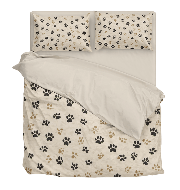 Cartoon Puppy Footprints Duvet Cover and Comforter Bedding Set - Sleepbella Cartoon Puppy Footprints Duvet Cover and Comforter Bedding Set - Puppy 01 / Duvet cover set / Twin