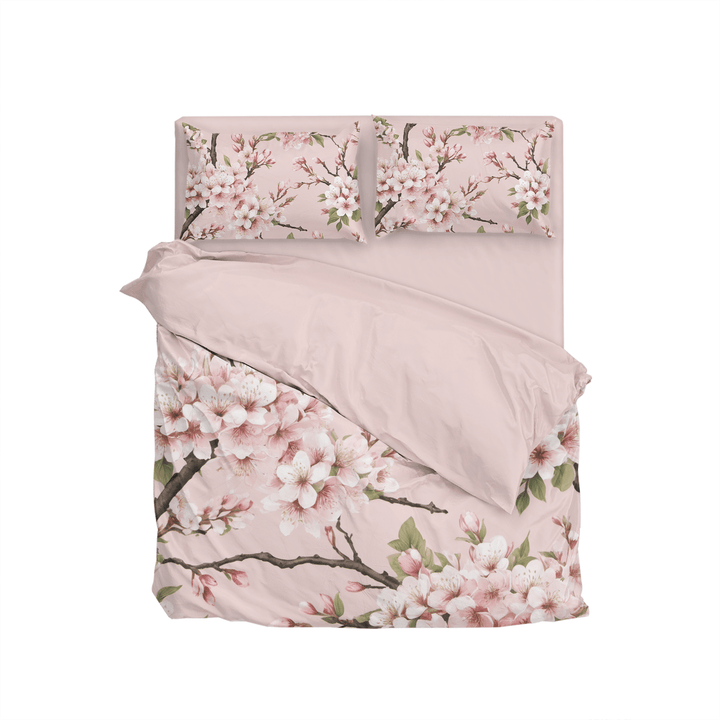 Cherry Blossoms Custom Bedding Set - Sleepbella Cherry Blossoms Custom Bedding Set - Pink / Duvet cover set / Twin