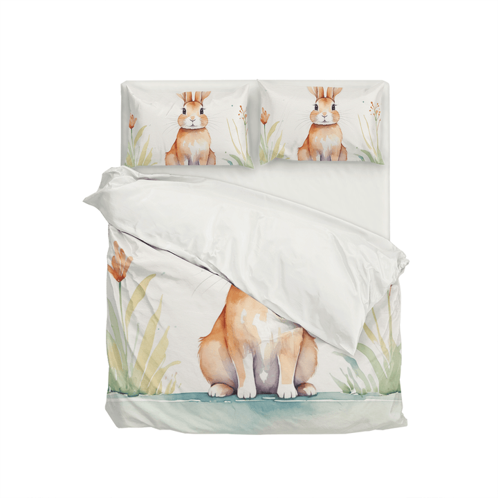 Cute Rabbit Custom Bedding Set - Sleepbella Cute Rabbit Custom Bedding Set - Duvet cover set / Twin