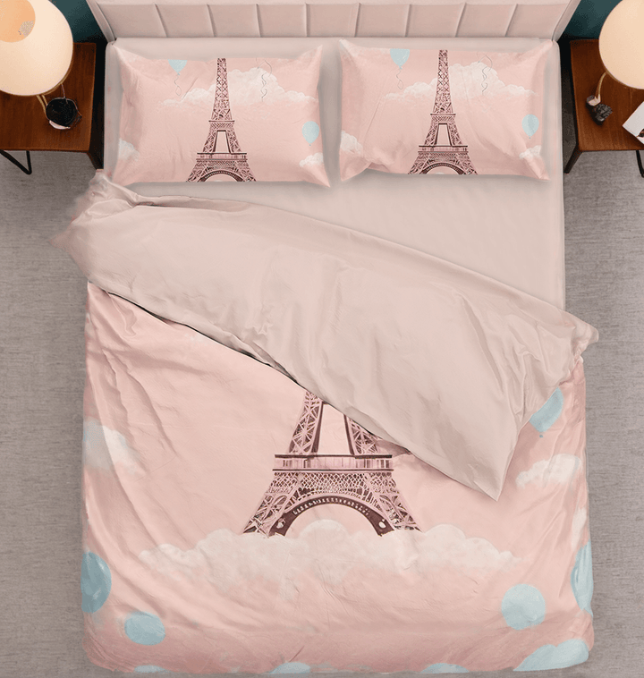 Dreamy Pink Eiffel Tower Bedding Set for Girls and Kids - Sleepbella Dreamy Pink Eiffel Tower Bedding Set for Girls and Kids - Duvet cover set / Twin