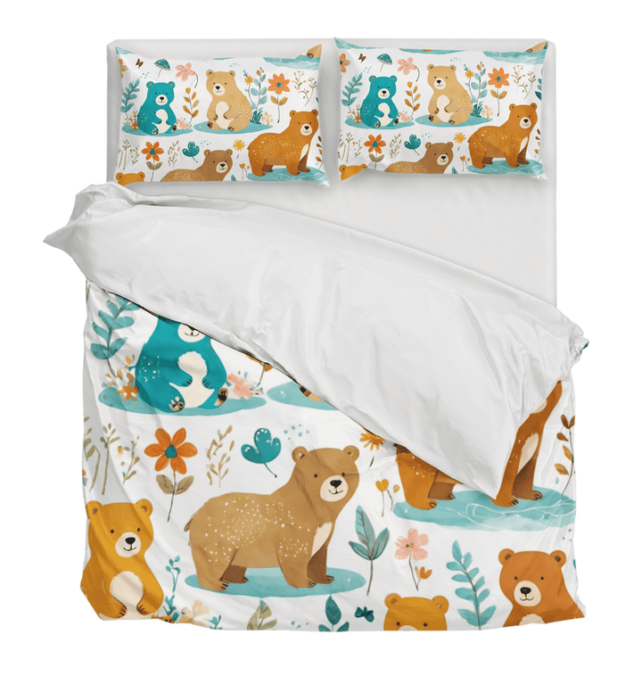 Enchanting Illustrated Bears Duvet Cover and Comforter Bedding Set - Sleepbella Enchanting Illustrated Bears Duvet Cover and Comforter Bedding Set - Bears 02 / Duvet cover set / Twin