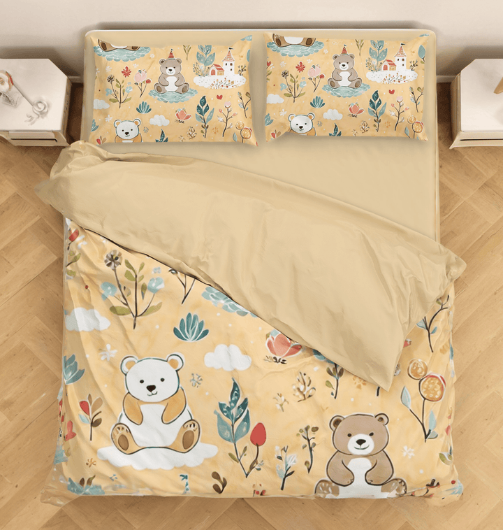 Enchanting Illustrated Bears Duvet Cover and Comforter Bedding Set - Sleepbella Enchanting Illustrated Bears Duvet Cover and Comforter Bedding Set - Bears 01 / Duvet cover set / Twin