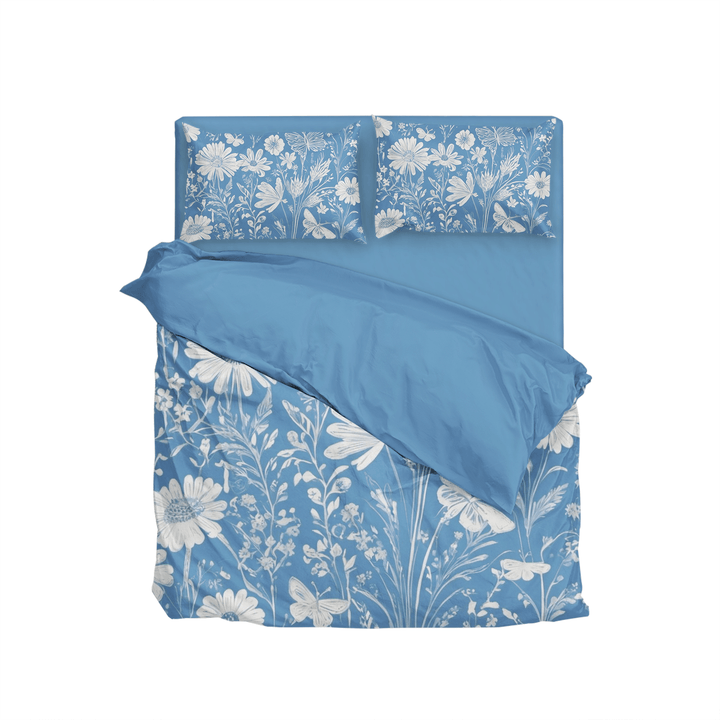 French Blue Floral Comforter&Duvet Cover Bedding Set - Sleepbella French Blue Floral Comforter&Duvet Cover Bedding Set - Blue Floral 02 / Duvet cover set / Twin