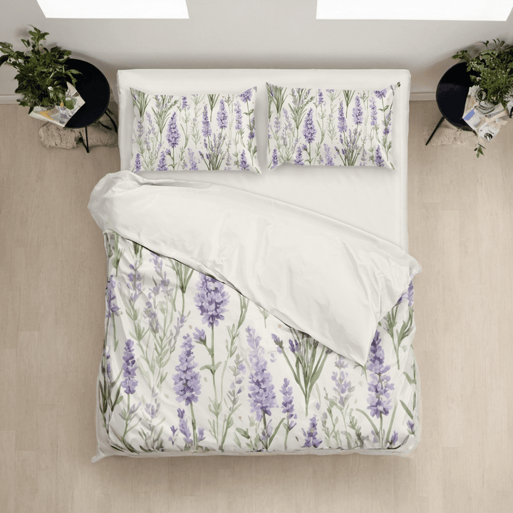 Lavender Floral Comforter&Sheet Custom Bedding Set - Sleepbella Lavender Floral Comforter&Sheet Custom Bedding Set - Lavender Floral 01 / Duvet cover set / Twin