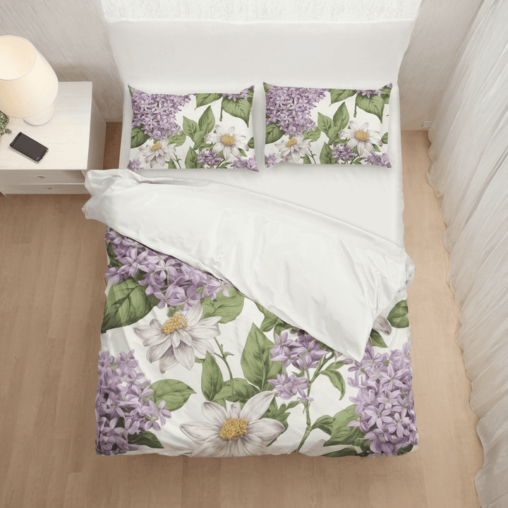 Lilac Comforter&Sheet Custom Bedding Set - Sleepbella Lilac Comforter&Sheet Custom Bedding Set - Lilac 01 / Duvet cover set / Twin