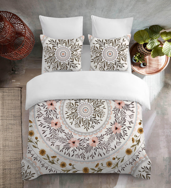 Midsummer Floral Symphony Duvet Bedding Set - Symmetrical Elegance for All Seasons - Sleepbella Midsummer Floral Symphony Duvet Bedding Set - Symmetrical Elegance for All Seasons - Flower / Duvet cover set / Twin