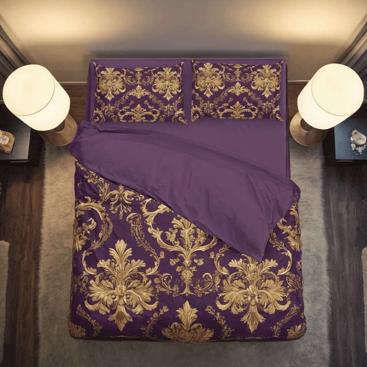 Reign of Luxury: Magnificent Royal Duvet Cover Bedding Set - Sleepbella Reign of Luxury: Magnificent Royal Duvet Cover Bedding Set - Purple 01 / Duvet cover set / Twin