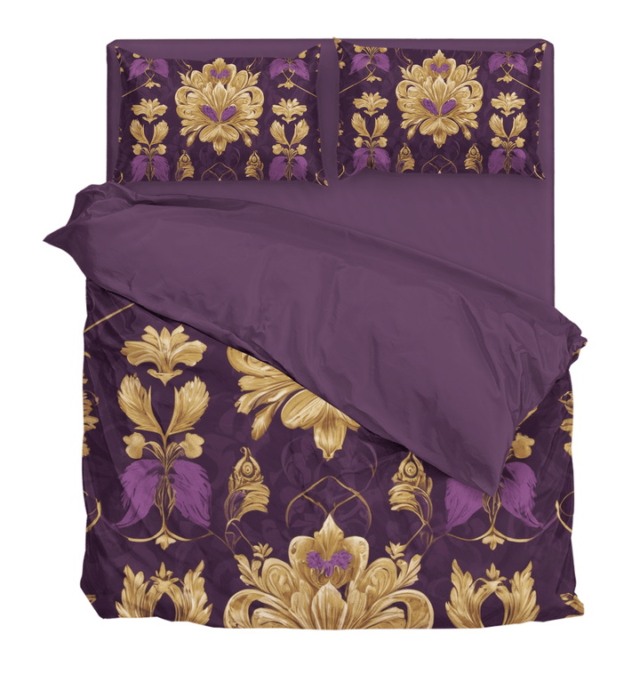 Reign of Luxury: Magnificent Royal Duvet Cover Bedding Set - Sleepbella Reign of Luxury: Magnificent Royal Duvet Cover Bedding Set - Purple 012 / Duvet cover set / Twin