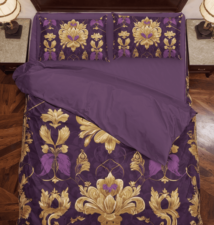 Reign of Luxury: Magnificent Royal Duvet Cover Bedding Set - Sleepbella Reign of Luxury: Magnificent Royal Duvet Cover Bedding Set - Purple 01 / Duvet cover set / Twin