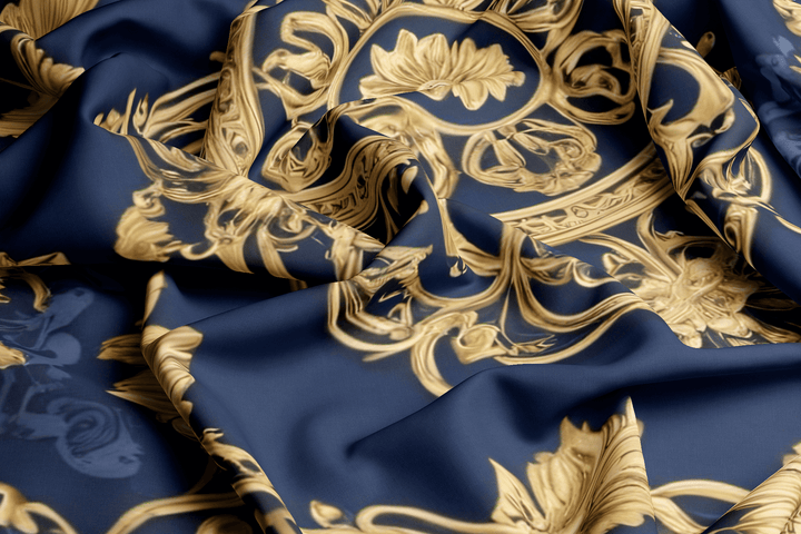 Reign of Luxury: Navy Blue and Golden Magnificent Royal Duvet Cover Bedding Set - Sleepbella Reign of Luxury: Navy Blue and Golden Magnificent Royal Duvet Cover Bedding Set - Navy Blue 01 / Duvet cover set / Twin