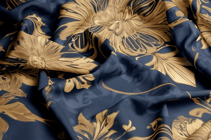 Reign of Luxury: Navy Blue and Golden Magnificent Royal Duvet Cover Bedding Set - Sleepbella Reign of Luxury: Navy Blue and Golden Magnificent Royal Duvet Cover Bedding Set - Navy Blue 01 / Duvet cover set / Twin