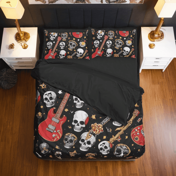 Rock Guitar Custom Bedding Set - Sleepbella Rock Guitar Custom Bedding Set - Rock Guitar 01 / Duvet cover set / Twin