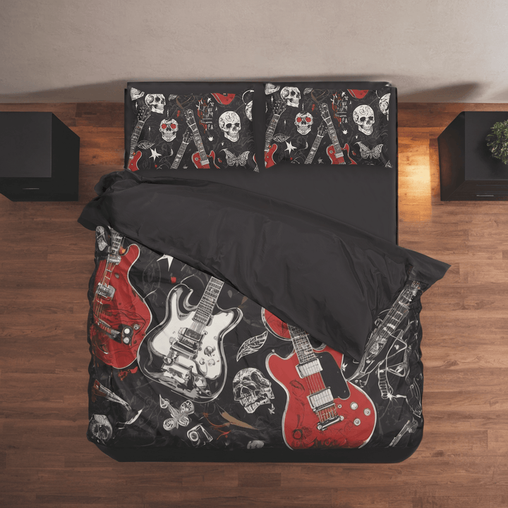 Rock Guitar Custom Bedding Set - Sleepbella Rock Guitar Custom Bedding Set - Rock Guitar 01 / Duvet cover set / Twin