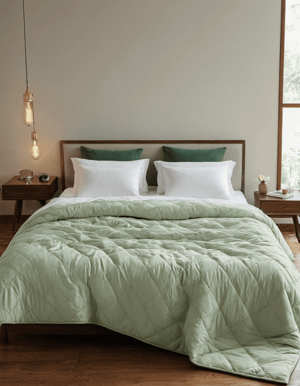 Soft Solid Color Series Fresh Green Duvet Cover Bedding Set - Sleepbella Soft Solid Color Series Fresh Green Duvet Cover Bedding Set - Comforter set / Twin