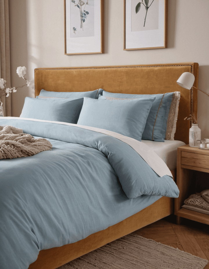 Solid Color Series Baby Blue Soft Duvet Cover Set - Sleepbella Solid Color Series Baby Blue Soft Duvet Cover Set - Duvet cover set / Twin