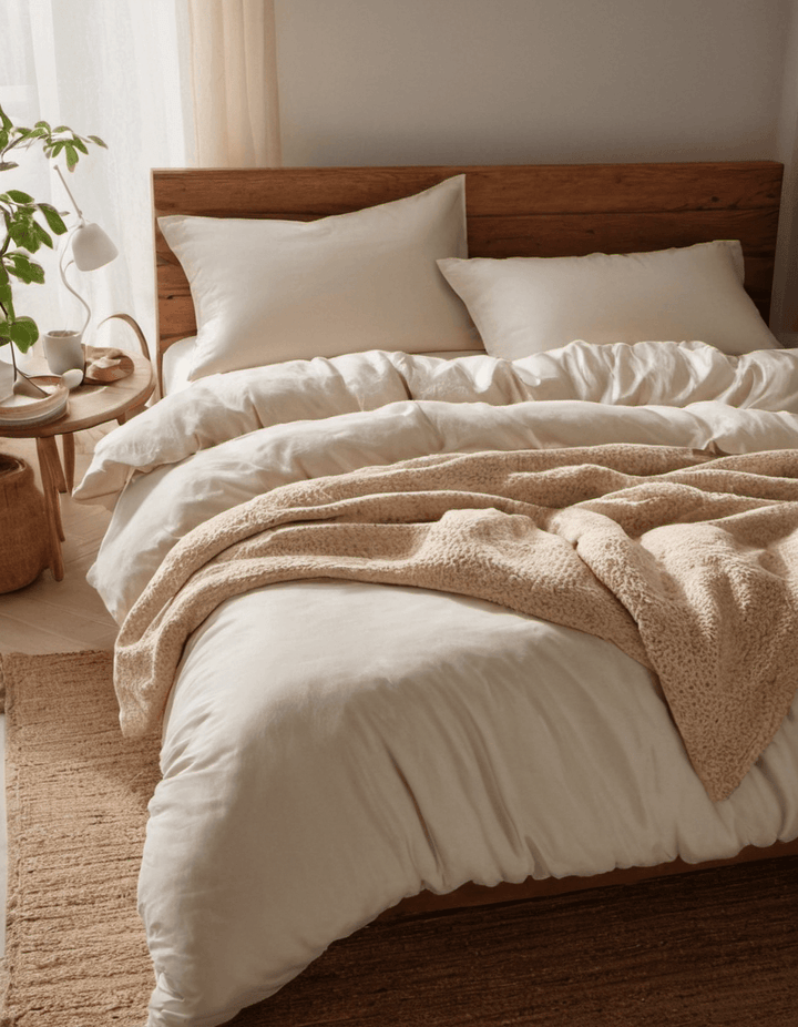 Solid Color Series Warm Beige Duvet Cover Bedding Set - Sleepbella Solid Color Series Warm Beige Duvet Cover Bedding Set - Duvet cover set / Twin