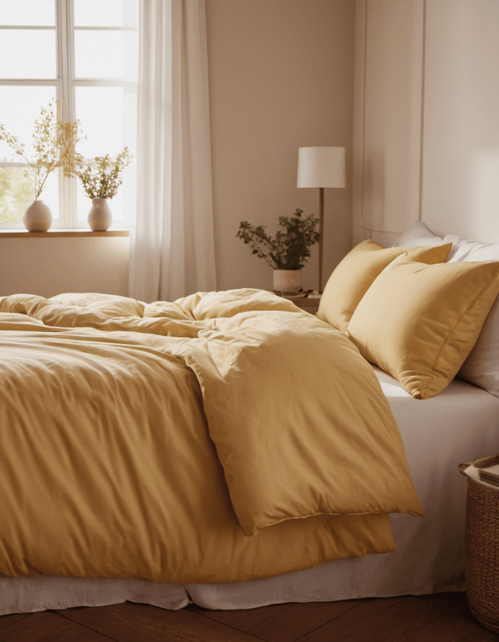 Solid Color Series Yellow Orange Duvet Cover Bedding Set - Sleepbella Solid Color Series Yellow Orange Duvet Cover Bedding Set - Duvet cover set / Twin