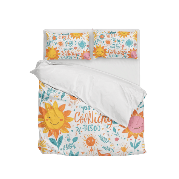 Sunshine day Theme Yelloe and White Duvet Cover Bedding Set - Sleepbella Sunshine day Theme Yelloe and White Duvet Cover Bedding Set - Duvet cover set / Twin