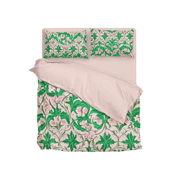 Timeless Retro Prints Green and Pink Duvet Cover Bedding Set - Sleepbella Timeless Retro Prints Green and Pink Duvet Cover Bedding Set - Duvet cover set / Twin