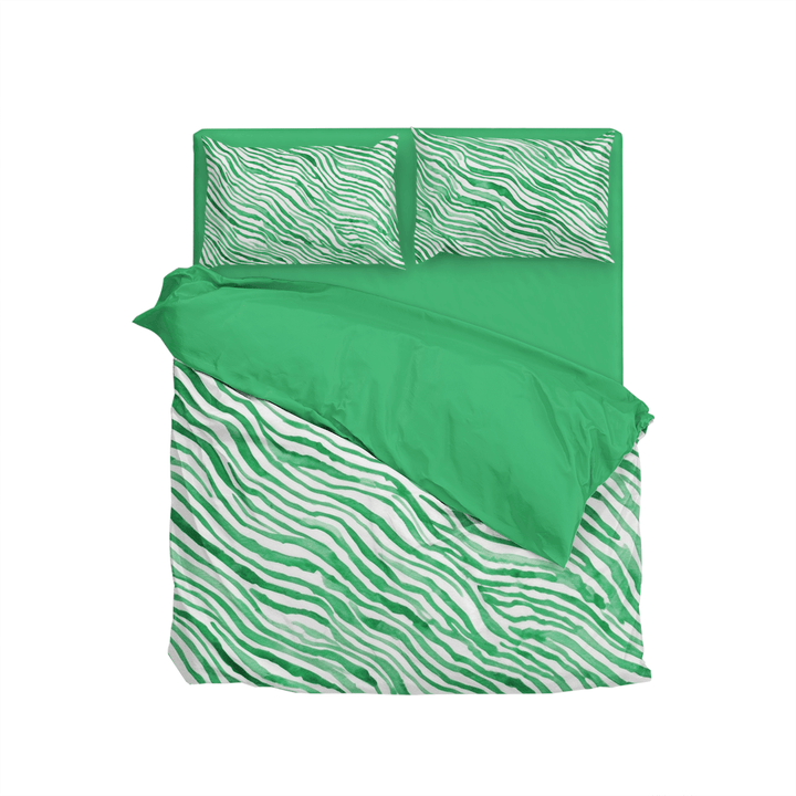 Watercolor green lines Duvet Cover and Comforter Bedding Set - Sleepbella Watercolor green lines Duvet Cover and Comforter Bedding Set - Duvet cover set / Twin