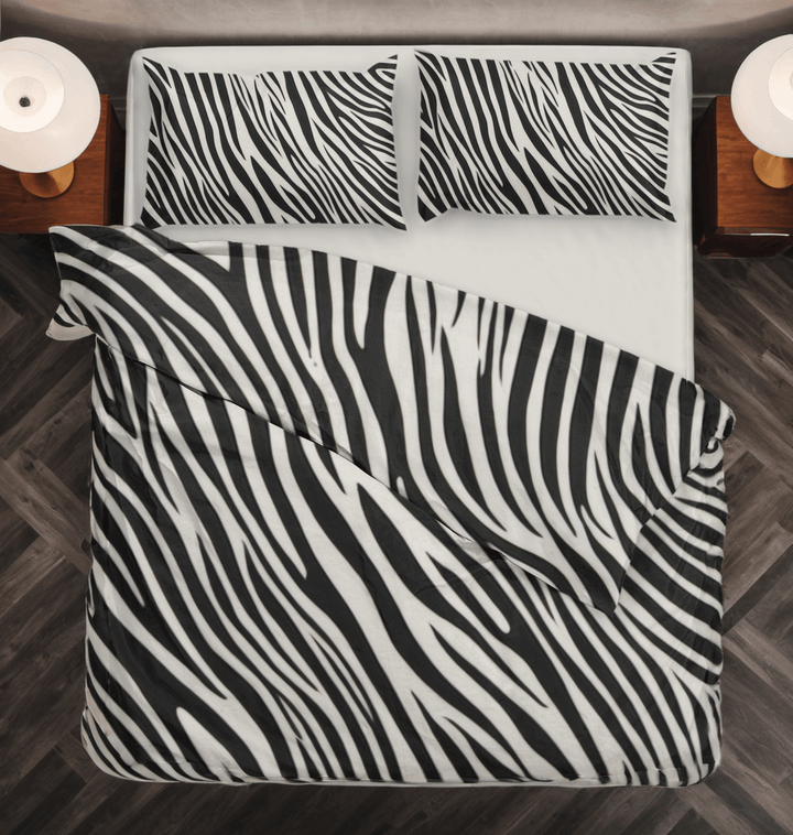 Zebra pattern in Black and White Modern Duvet Cover Set - Sleepbella Zebra pattern in Black and White Modern Duvet Cover Set - Duvet cover set / Twin