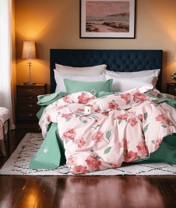 Red Rose Floral Quilt & Comforter Duvet Cover Set - Sleepbella Red Rose Floral Quilt & Comforter Duvet Cover Set - Duvet cover set / Twin