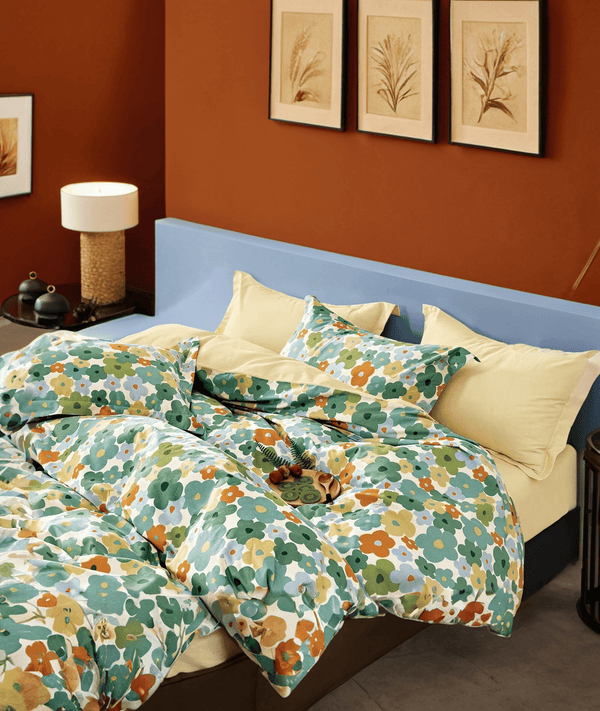 Summer Flowers 100%Pure Cotton Duvet Cover and Comforter Bedding Set - Sleepbella Summer Flowers 100%Pure Cotton Duvet Cover and Comforter Bedding Set - Duvet cover set / Twin