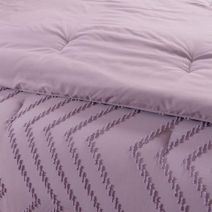 Comforter Set, Chevron Tufted Design Boho Bedding Comforter Sets, Lightweight and Fluffy Bed Comforter for All Seasons - Sleepbella Comforter Set, Chevron Tufted Design Boho Bedding Comforter Sets, Lightweight and Fluffy Bed Comforter for All Seasons - Chevron-purple / Full