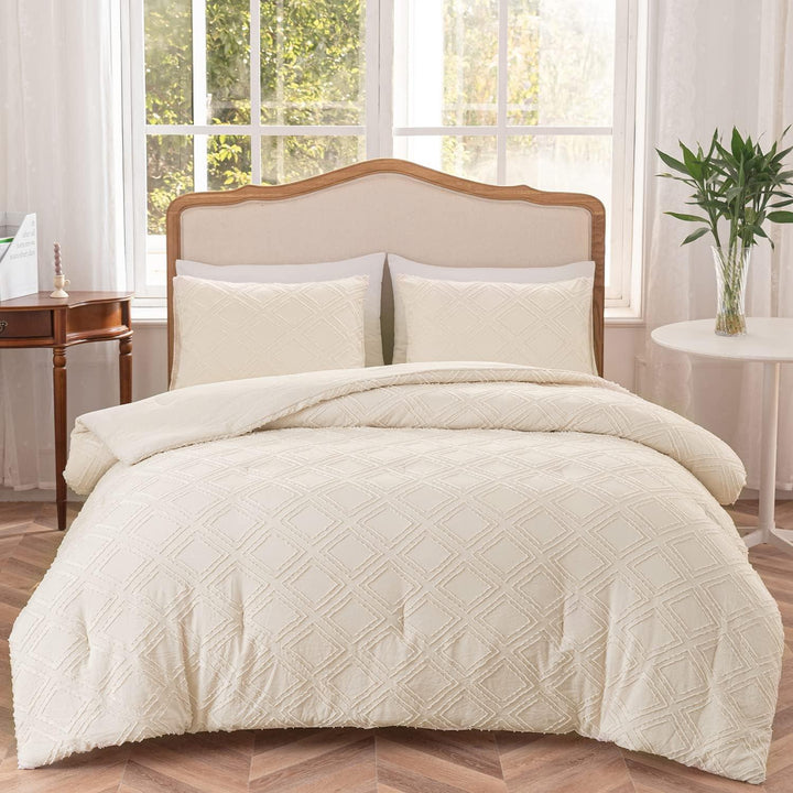 Comforter Set Diamond Beige Tufted Design, Cream Comforter Bed, Soft & Lightweight Bed Comforter for All Seasons - Sleepbella Comforter Set Diamond Beige Tufted Design, Cream Comforter Bed, Soft & Lightweight Bed Comforter for All Seasons - Diamond-beige / Twin/ Twin XL